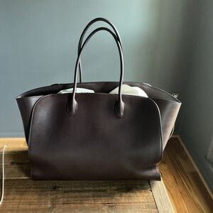 The Row Marlo 17 Chestnut Brown tote